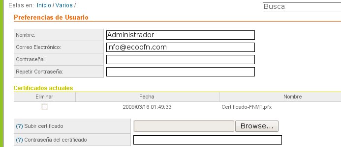 Management of the profile